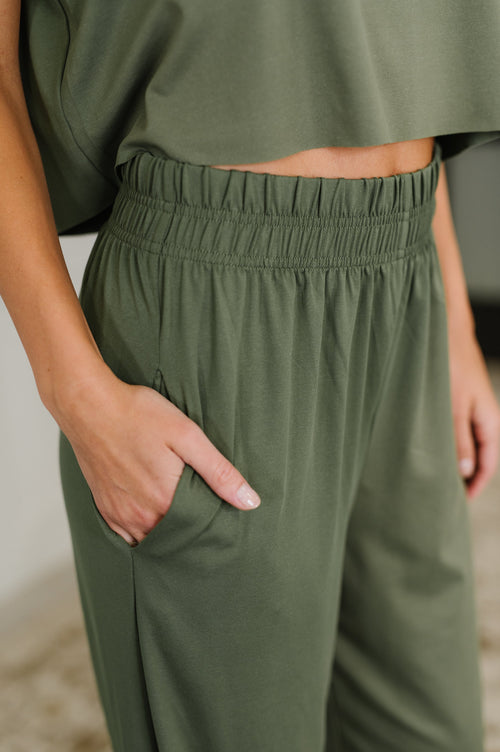 PREORDER: Casual Top and Bottom Set in Green - Maple Row Boutique
