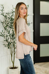 Catch Me Loungin’ Cable Ribbed Knit Top in Ash Mocha - Maple Row Boutique