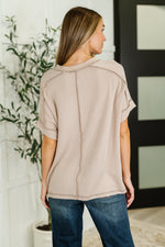 Catch Me Loungin’ Cable Ribbed Knit Top in Ash Mocha - Maple Row Boutique