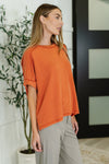 Catch Me Loungin’ Cable Ribbed Knit Top in Burnt Orange - Maple Row Boutique