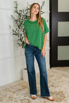 Catch Me Loungin’ Cable Ribbed Knit Top in Dark Green - Maple Row Boutique