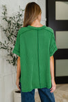 Catch Me Loungin’ Cable Ribbed Knit Top in Dark Green - Maple Row Boutique