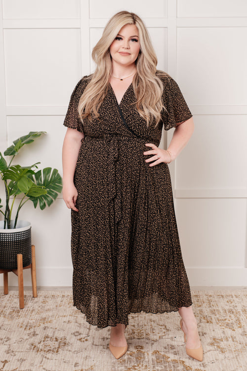 Cause a Scene Surplice Neck Dress - Maple Row Boutique 