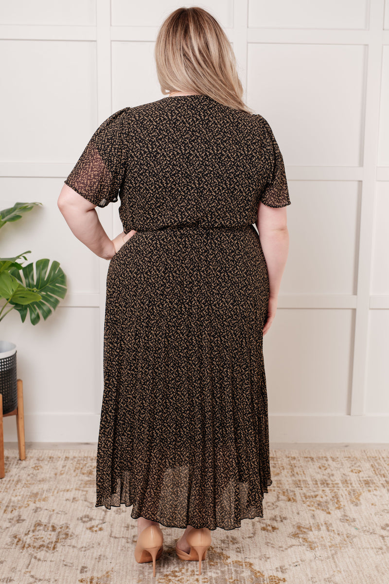 Cause a Scene Surplice Neck Dress - Maple Row Boutique 