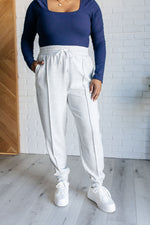 Center Seam Scuba Joggers in Heather Grey - Maple Row Boutique 