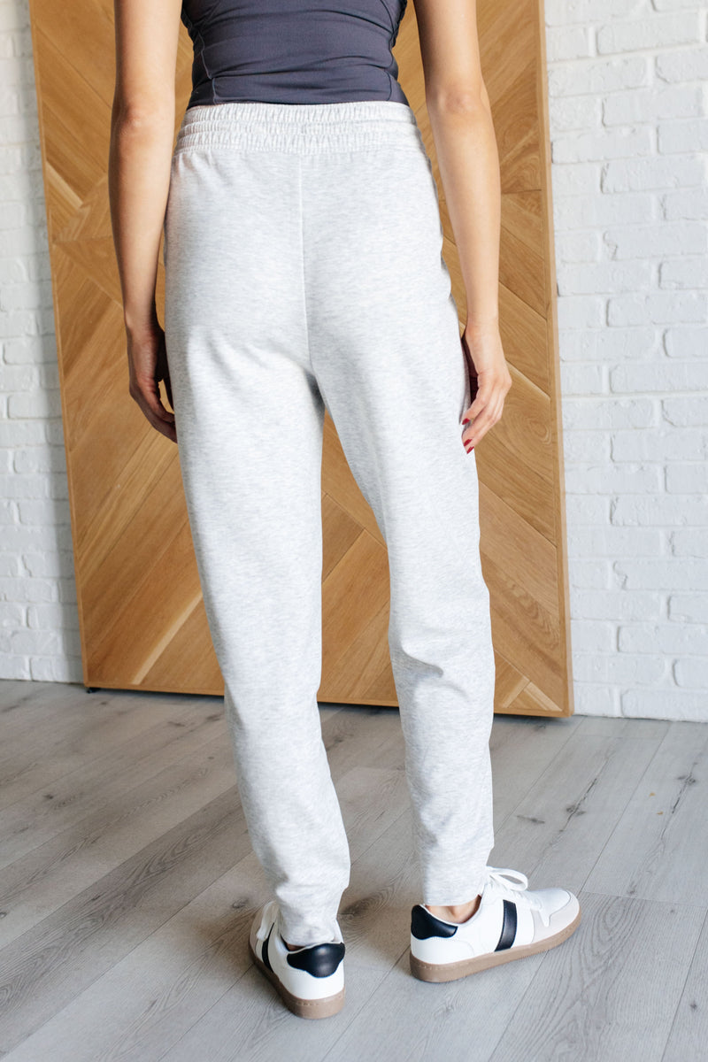 Center Seam Scuba Joggers in Heather Grey - Maple Row Boutique 