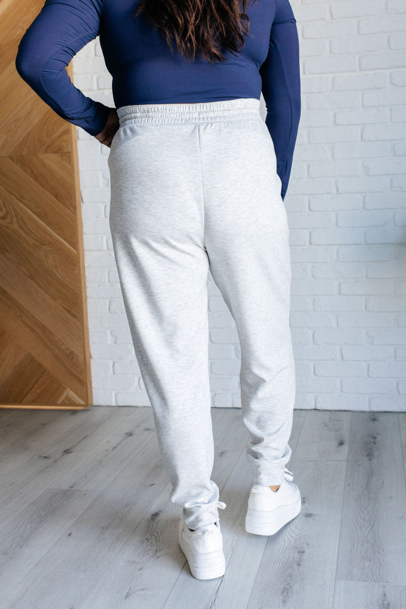 Center Seam Scuba Joggers in Heather Grey - Maple Row Boutique 