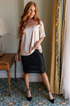 Champagne Problems Satin Top - Maple Row Boutique 