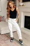 Charlene High Rise Jogger in Ecru - Maple Row Boutique 