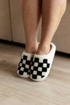 Checked Out Slippers in Black - Maple Row Boutique 