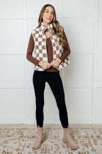 Check it Out Checkered Fleece Vest - Maple Row Boutique