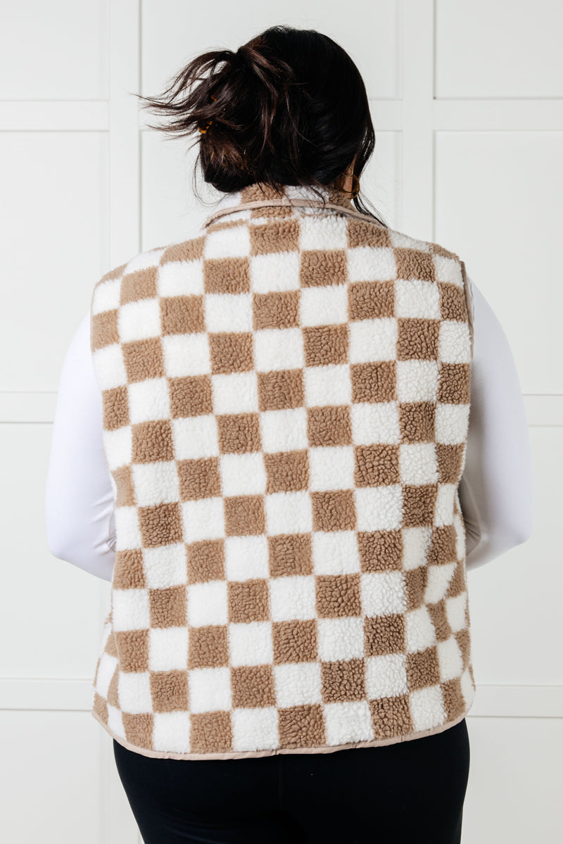 Check it Out Checkered Fleece Vest - Maple Row Boutique