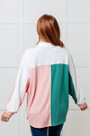 Chip Off the Old Colorblock V-Neck Henley in Green - Maple Row Boutique