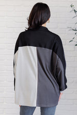 Chip Off the Old Colorblock V-Neck Henley in Grey - Maple Row Boutique
