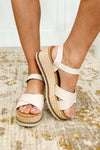Clever in Beige Wedge Sandals - Maple Row Boutique
