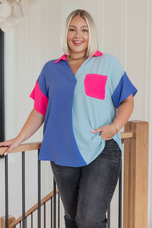 Color Me Cool Color Block Top - Maple Row Boutique