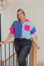 Color Me Cool Color Block Top - Maple Row Boutique