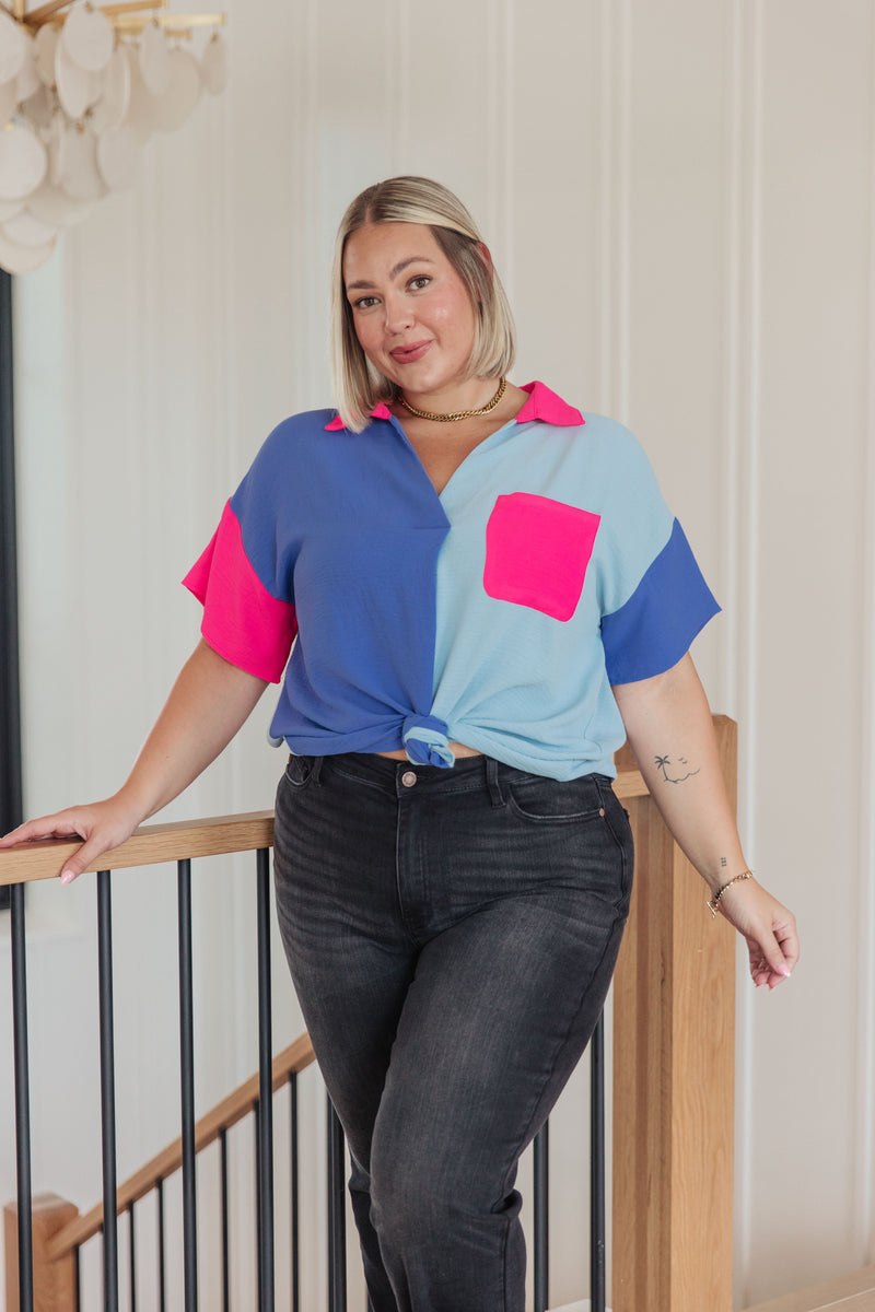 Color Me Cool Color Block Top - Maple Row Boutique
