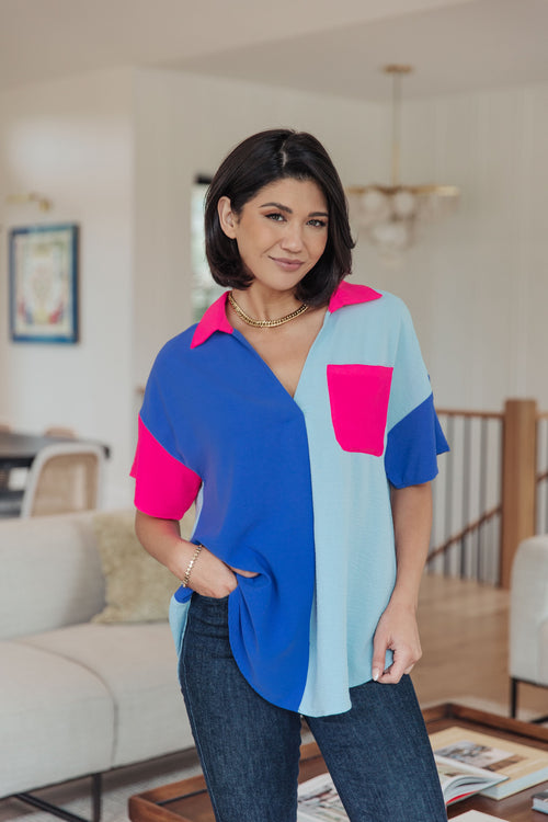 Color Me Cool Color Block Top - Maple Row Boutique