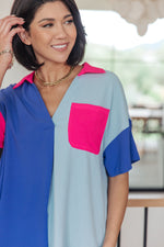 Color Me Cool Color Block Top - Maple Row Boutique