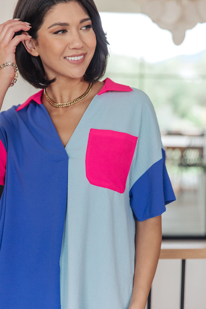Color Me Cool Color Block Top - Maple Row Boutique