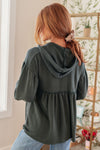 She's Not Wrong Hooded V-Neck Pullover - Maple Row Boutique