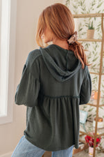 She's Not Wrong Hooded V-Neck Pullover - Maple Row Boutique