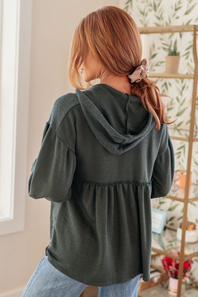 She's Not Wrong Hooded V-Neck Pullover - Maple Row Boutique