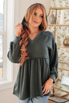 She's Not Wrong Hooded V-Neck Pullover - Maple Row Boutique