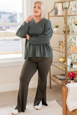 She's Not Wrong Hooded V-Neck Pullover - Maple Row Boutique