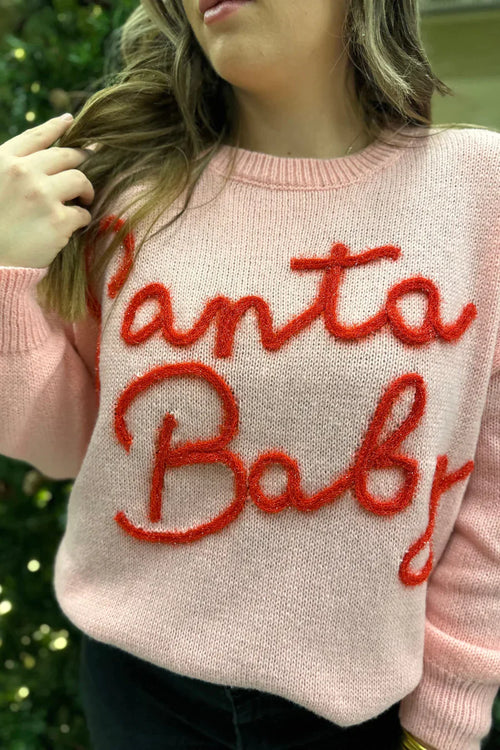 Santa Baby Tinsel Sweater - Maple Row Boutique 