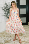 Country Crush Adjustable Strap Dress in Cream and Red - Maple Row Boutique