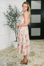 Country Crush Adjustable Strap Dress in Cream and Red - Maple Row Boutique
