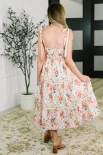 Country Crush Adjustable Strap Dress in Cream and Red - Maple Row Boutique