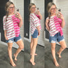 Colorblock Knit Striped Sweater In Pink Multi - Maple Row Boutique 