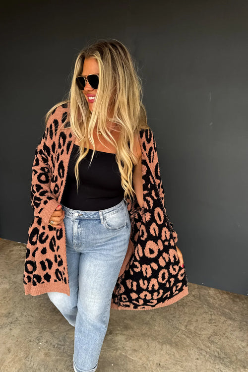 PREORDER: Cheetah Cloud Cardigan - Maple Row Boutique