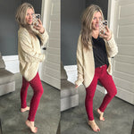 Open Front Coccoon Cable Knit Cardigan In Natural Cream - Maple Row Boutique 