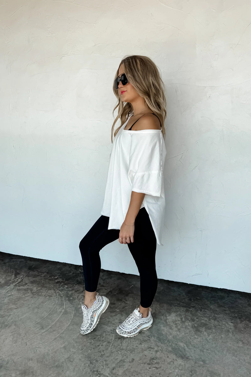 PREORDER: Joey V-Neck Washed Cotton Boyfriend Tee - Maple Row Boutique