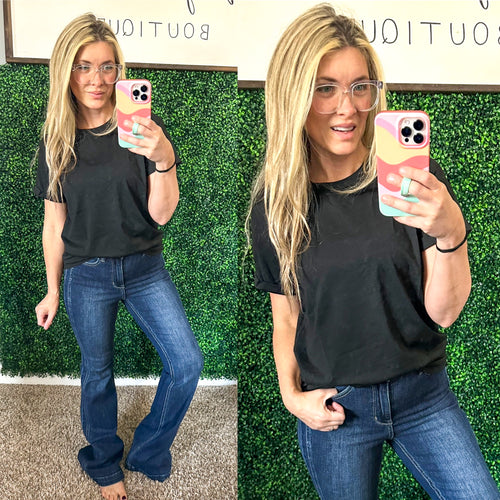 Uptown Crew T-Shirt in Black - Maple Row Boutique 
