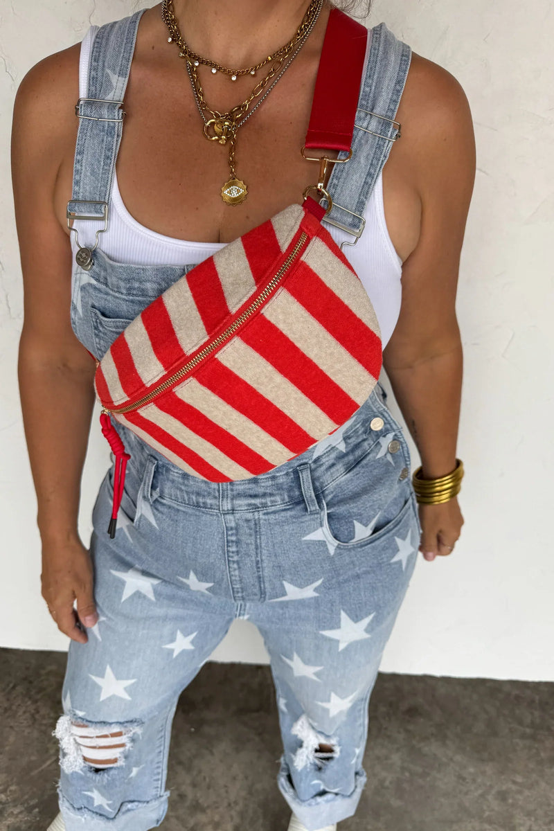 PREORDER: Stripe Terry Bum Bag - Maple Row Boutique