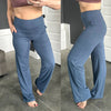 Straight Casual Yoga Pants In Code Blue - Maple Row Boutique 
