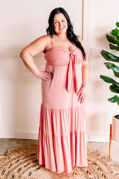 Maxi Dress In Soft Pink Carnation - Maple Row Boutique 