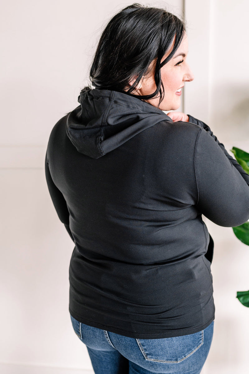 Active Wear Hoodie In Black **REGULAR SIZES ONLY**
