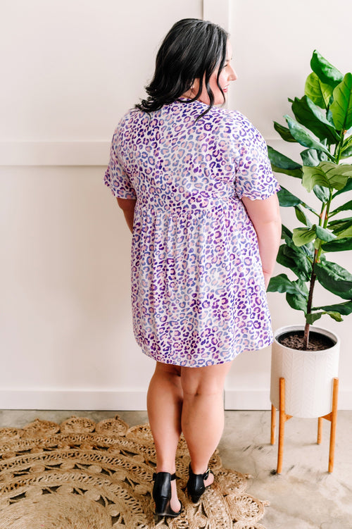 Leopard Babydoll Dress In Lavender Blush Spots By Emily Wonder