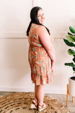 Swiss Dot Dress In Peach Paisley - Maple Row Boutique 