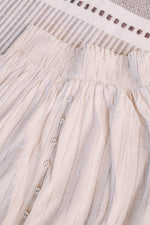 Midi Striped Skirt In Oatmeal - Maple Row Boutique 