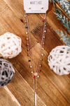 Gold Layered Necklace And Earrings Set With Colorful Bead Detail - Maple Row Boutique 