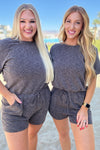 So Sure Short Sleeve Romper - Maple Row Boutique