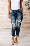 Danny Mid Rise Cuffed Destroy Boyfriend - Maple Row Boutique