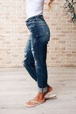 Danny Mid Rise Cuffed Destroy Boyfriend - Maple Row Boutique